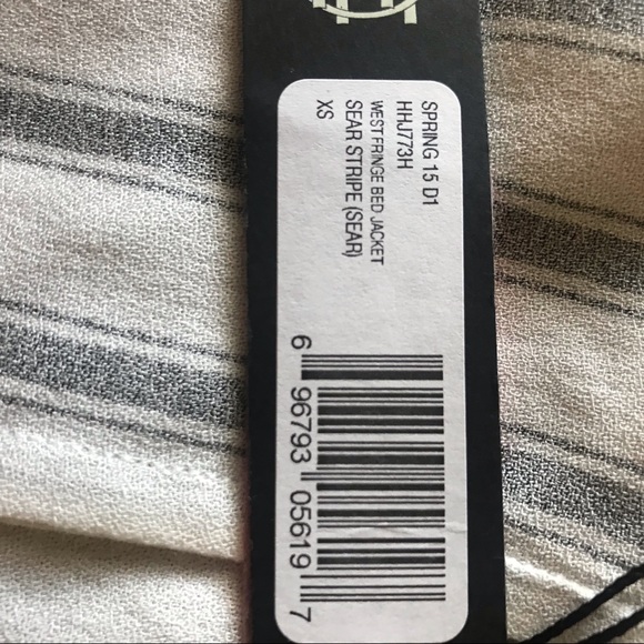 House of Harlow 1960 Striped  West Bed Jacket XS - Picture 3 of 6